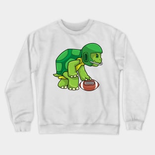 Turtle at Sports with Football & Helmet Crewneck Sweatshirt